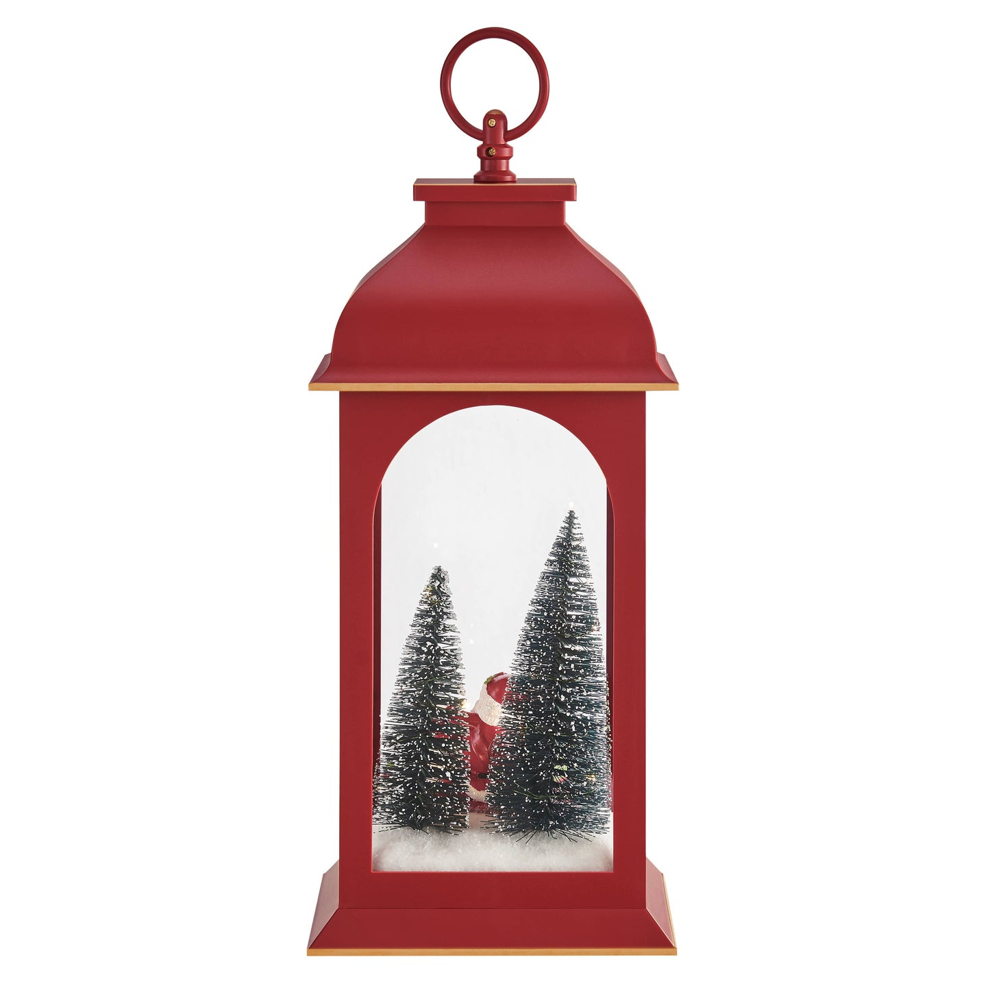 Danya B. Tabletop Red Christmas Santa Winter Scene Lantern