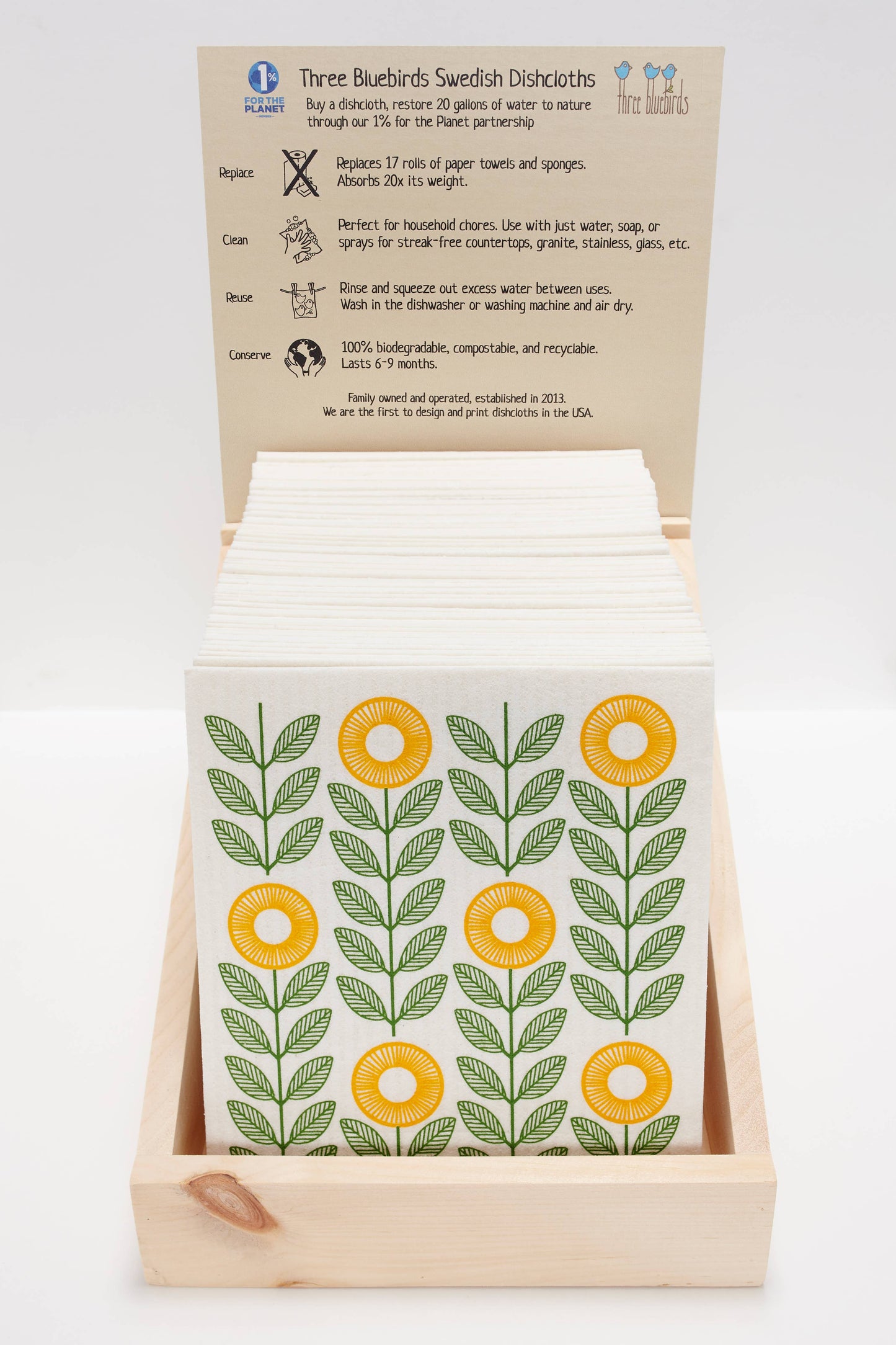 Snowy Cabin Swedish Dishcloth