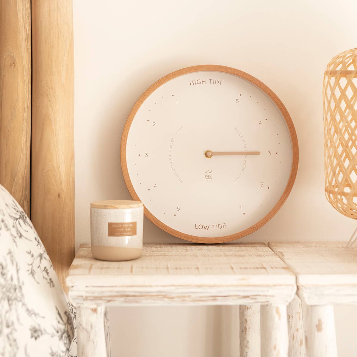 Wood Tide Clock - Beige