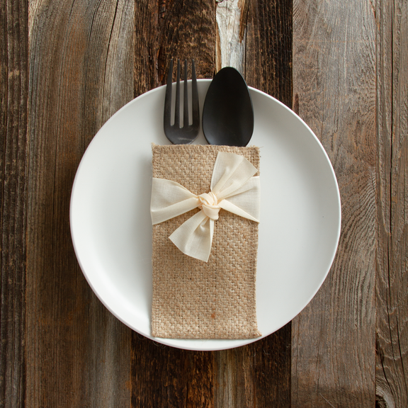 Cutlery Couture - Hand Tied Ribbons - Cream - Set of 8