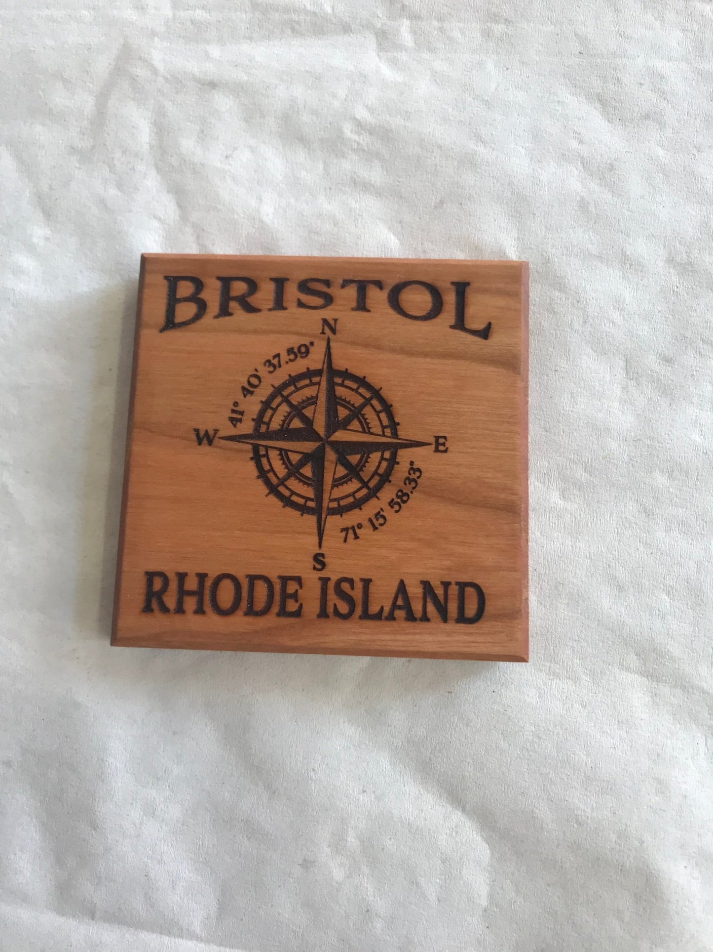 Coaster Bristol R.I. Compass Rose - Cherry - Fenwick & OliverCoaster Bristol R.I. Compass Rose - CherryFenwick & OliverFenwick & OliverCOA-BRICR-CH