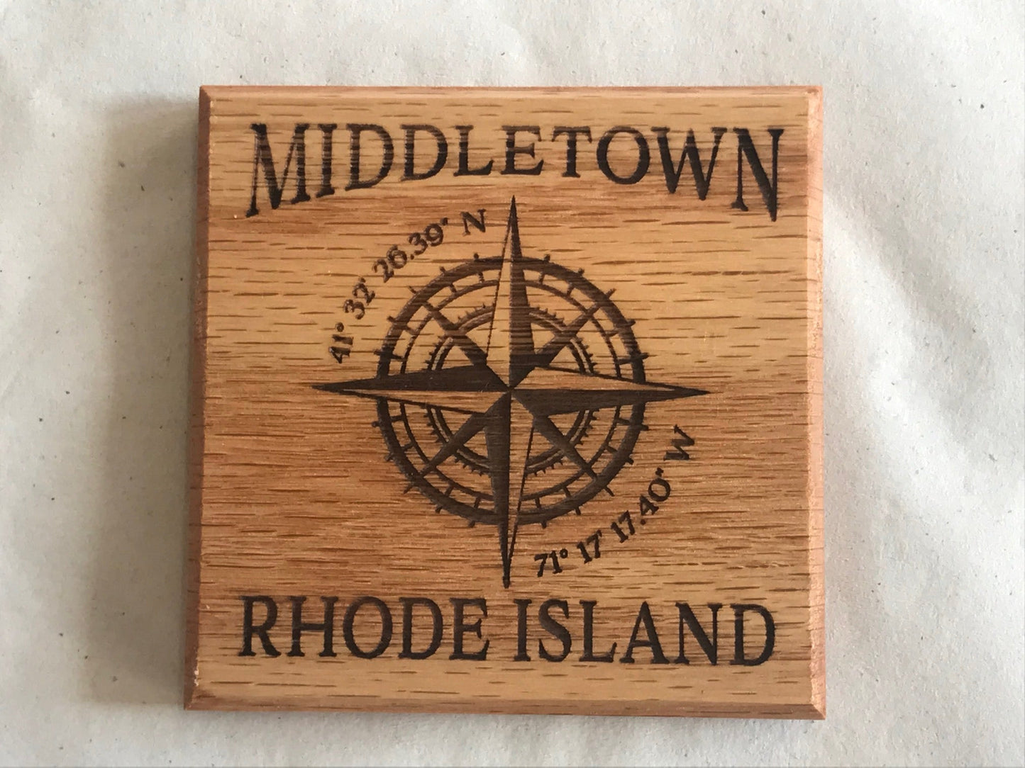Coaster Middletown R.I. Compass Rose - Oak - Fenwick & OliverCoaster Middletown R.I. Compass Rose - OakFenwick & OliverFenwick & OliverCOA-MIDCR-OA