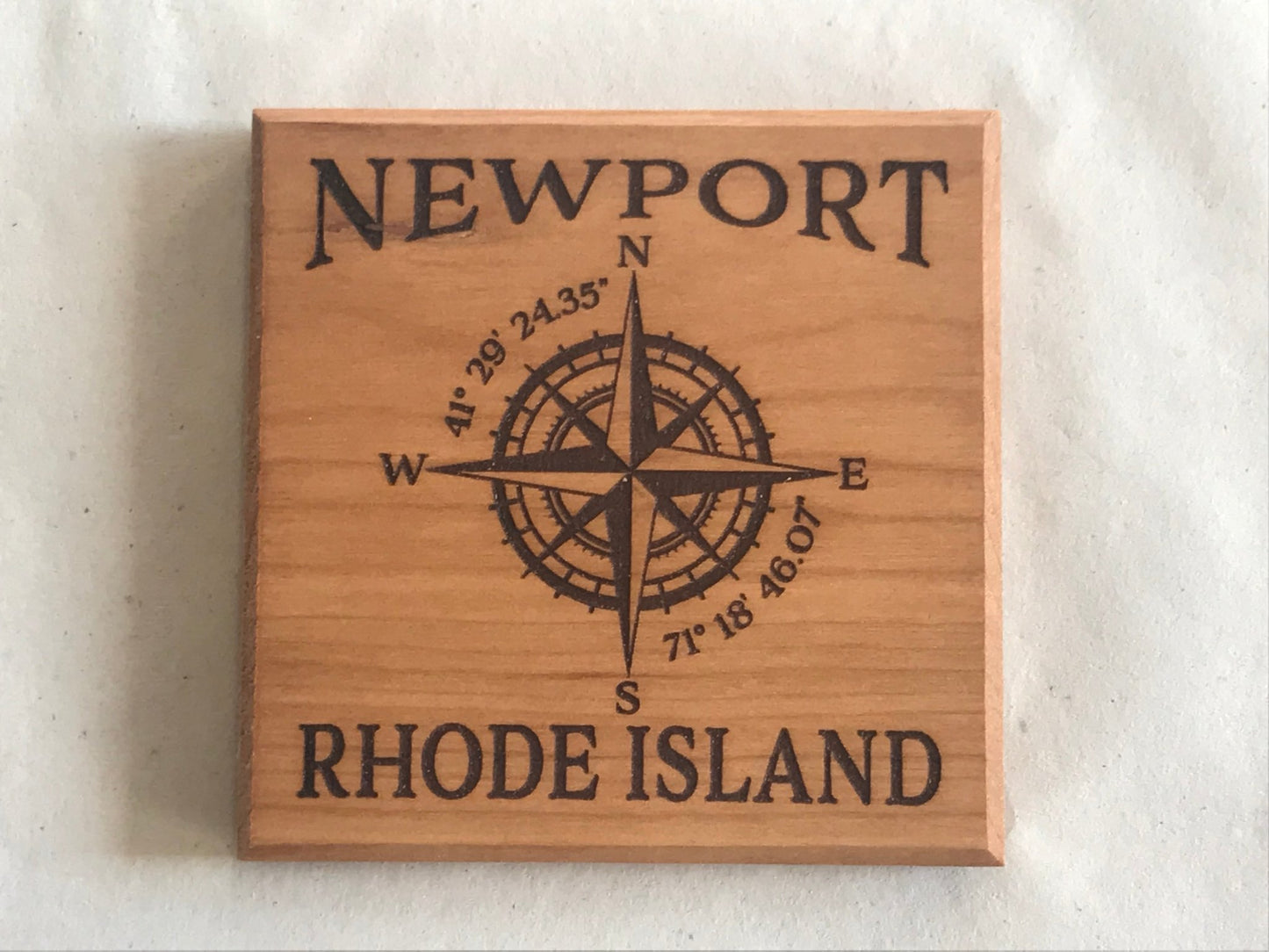 Coaster Newport R. I. Compass Rose - Ash Wood - Fenwick & OliverCoaster Newport R. I. Compass Rose - Ash WoodFenwick & OliverFenwick & OliverCOA-NEWCR-AS