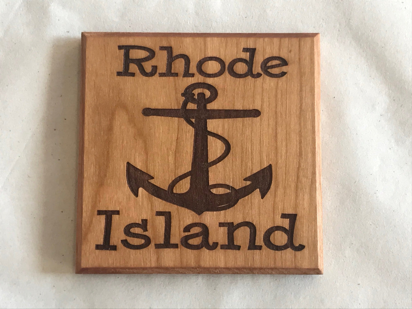 Coaster Rhode Island Anchor - Cherry - Fenwick & OliverCoaster Rhode Island Anchor - CherryFenwick & OliverFenwick & OliverCOA-RIA-CH
