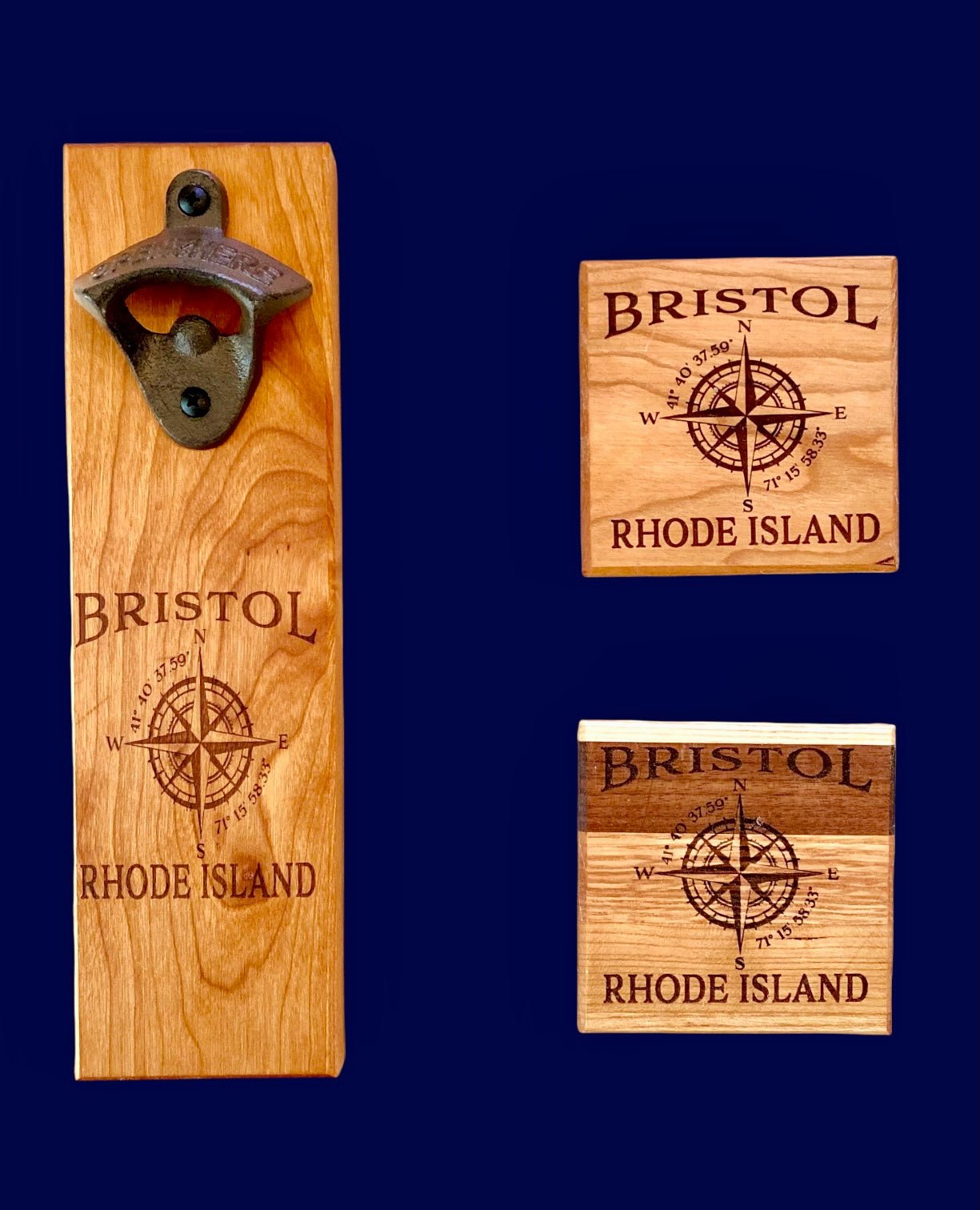 Gift Set: Bottle Opener and 4 Coasters - Fenwick & OliverGift Set: Bottle Opener and 4 CoastersFenwick & OliverFenwick & Oliver
