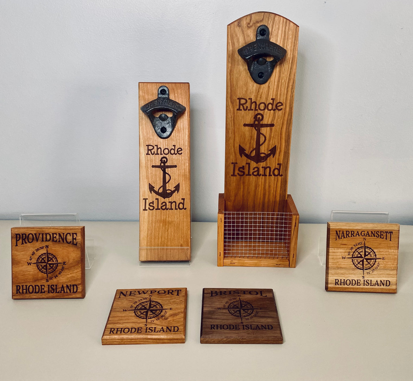 Gift Set: Bottle Opener and 4 Coasters