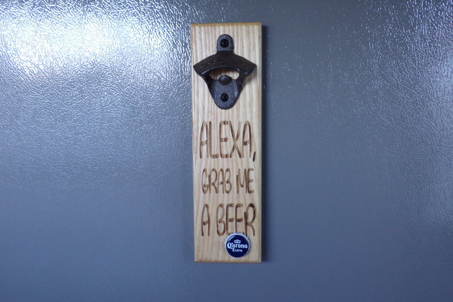Magnetic Mount Bottle Opener - Alexa Grab Me A Beer - Ash - Fenwick & OliverMagnetic Mount Bottle Opener - Alexa Grab Me A Beer - AshFenwick & OliverFenwick & OliverMMB-ALEXA-AS