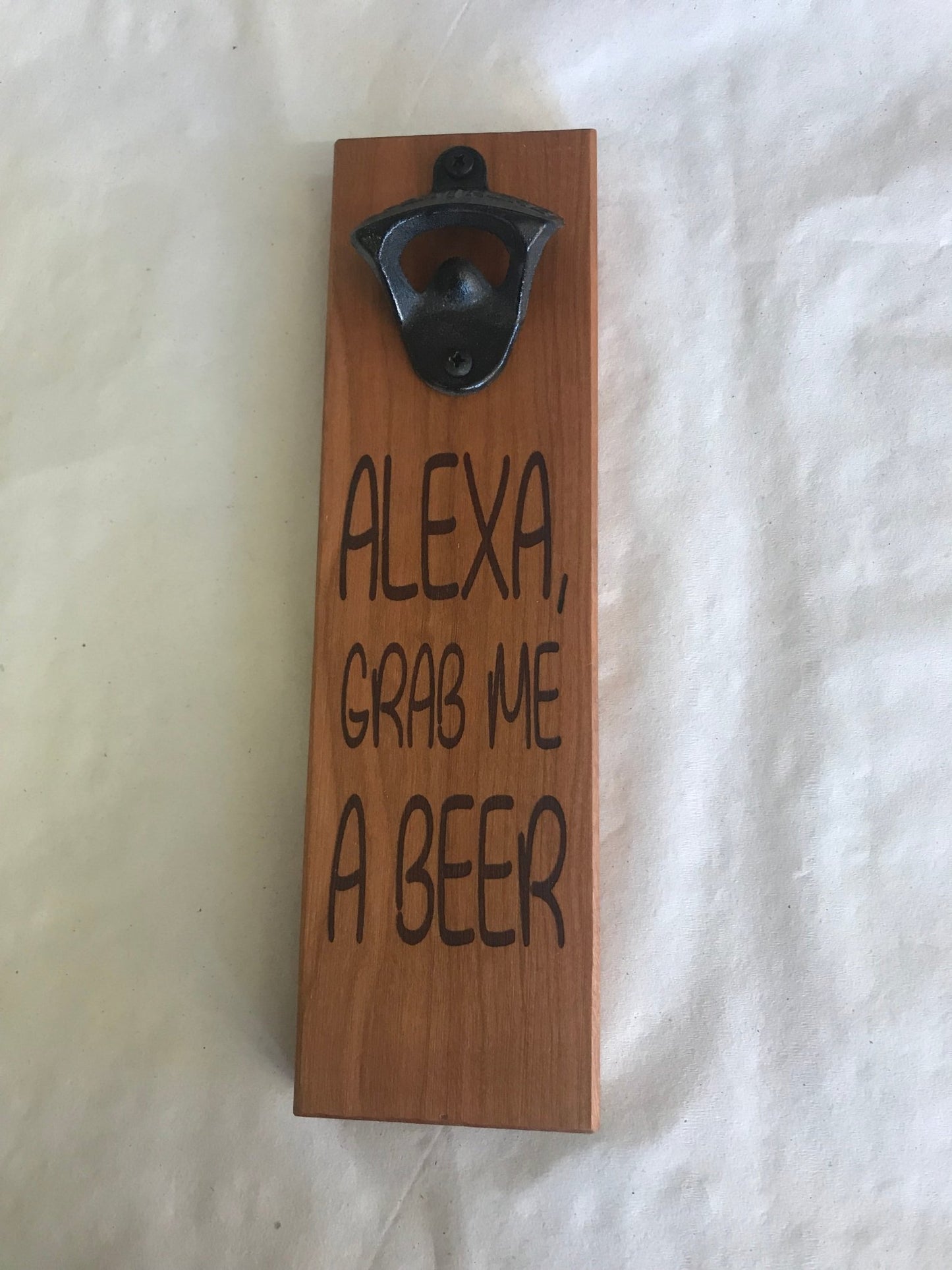 Magnetic Mount Bottle Opener - Alexa Grab Me A Beer - Cherry - Fenwick & OliverMagnetic Mount Bottle Opener - Alexa Grab Me A Beer - CherryFenwick & OliverFenwick & OliverMMB-ALEXA-CH