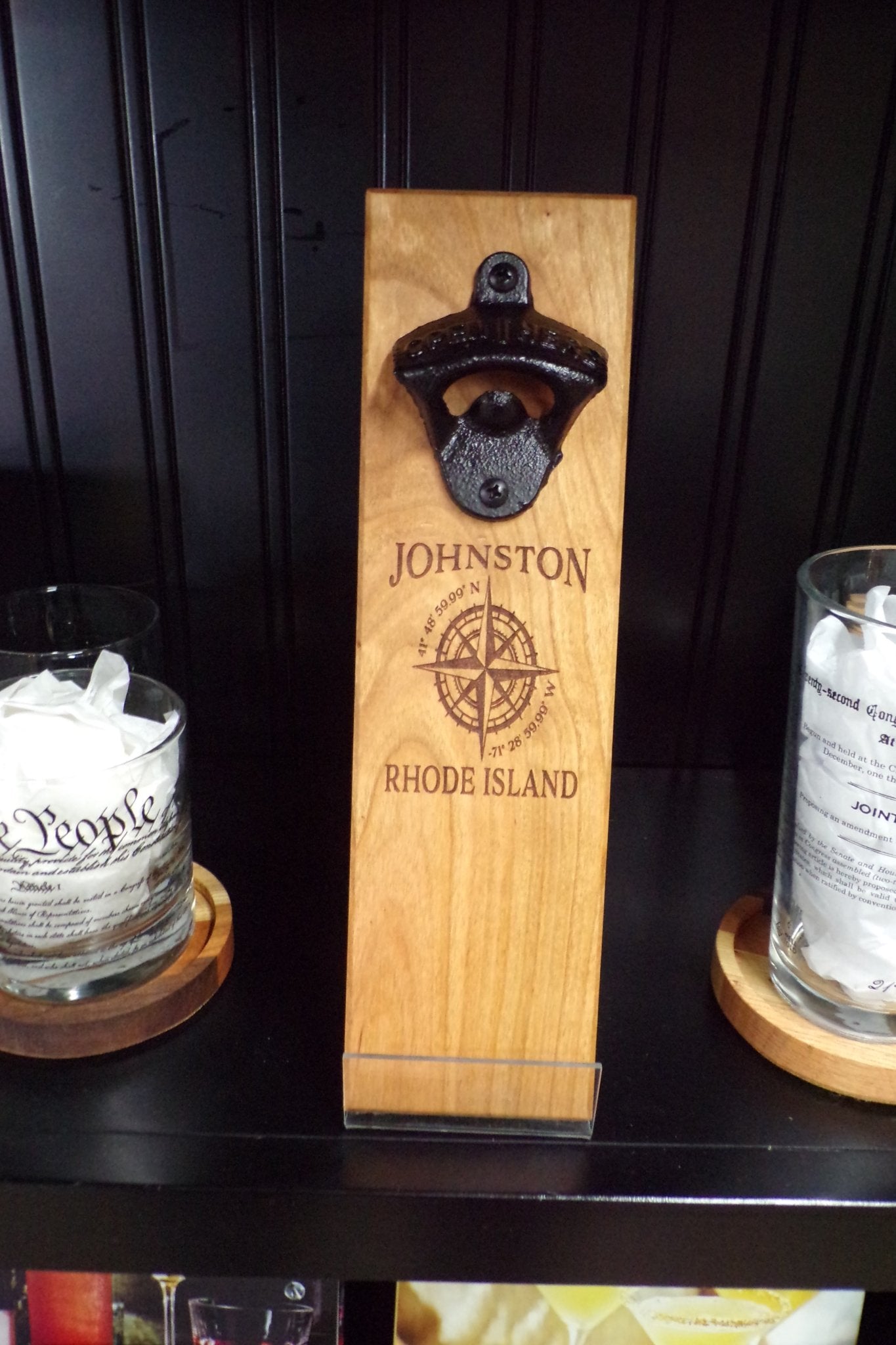 Magnetic Mount Bottle Opener, Johnston RI - Cherry - Fenwick & OliverMagnetic Mount Bottle Opener, Johnston RI - Cherrybottle openerFenwick & OliverFenwick & OliverMMB-JOHCR-CH