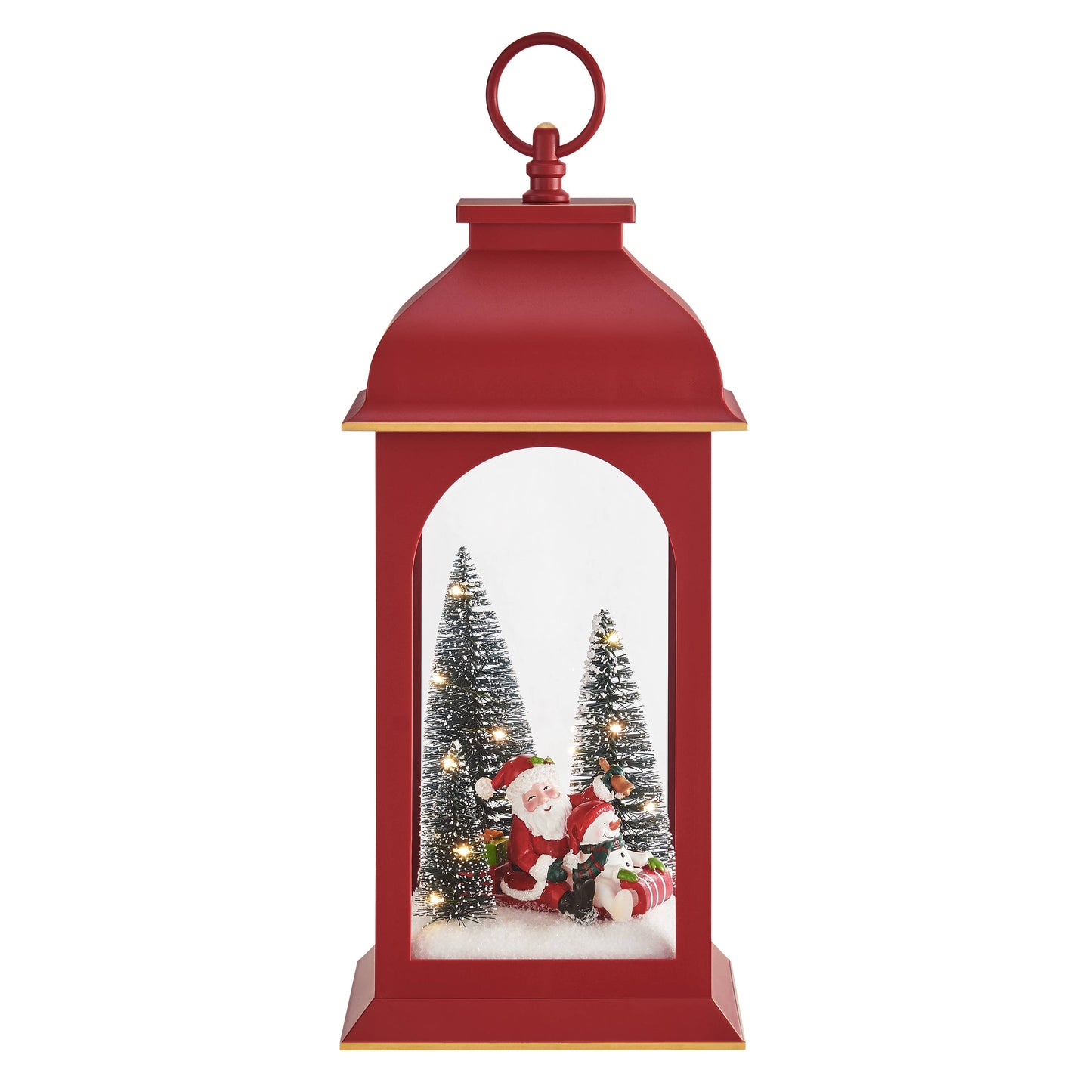 Danya B. Tabletop Red Christmas Santa Winter Scene Lantern