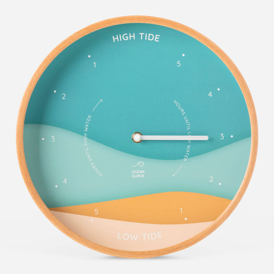 Beige and blue tide Clock