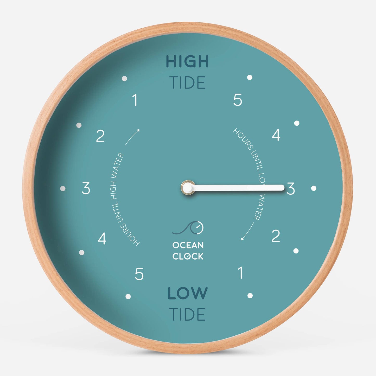 Turquoise wooden tide clock