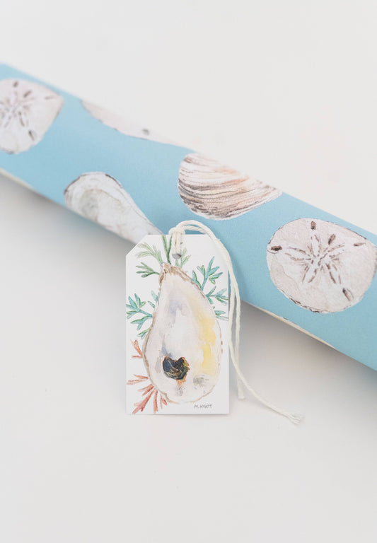 "Oyster"  watercolor gift tag