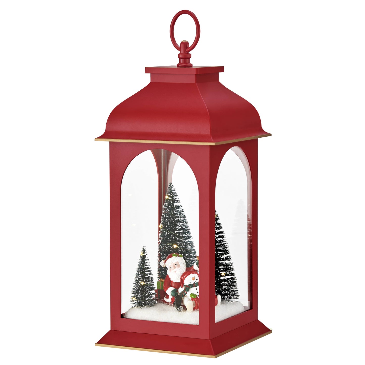 Danya B. Tabletop Red Christmas Santa Winter Scene Lantern