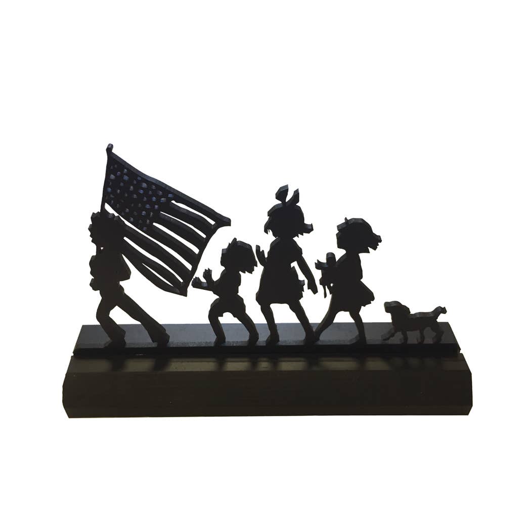 Fourth of July Parade Standing Silhouette Tabletop Décor, 7”