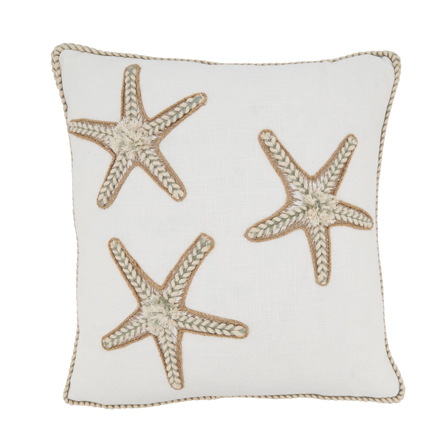 Starfish Serenity Throw Pillow: Ivory / 18"
