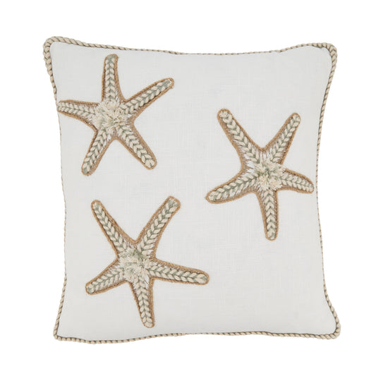 Starfish Serenity Throw Pillow: Ivory / 18"
