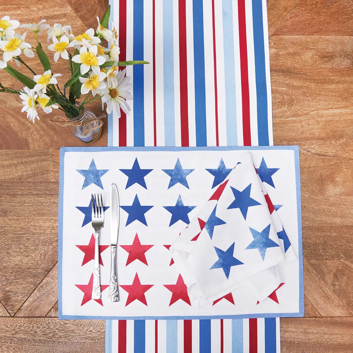 Patriotic Red White & Pow Table Runner