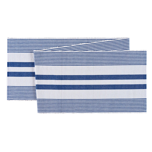 Blue & White Striped Table Runner