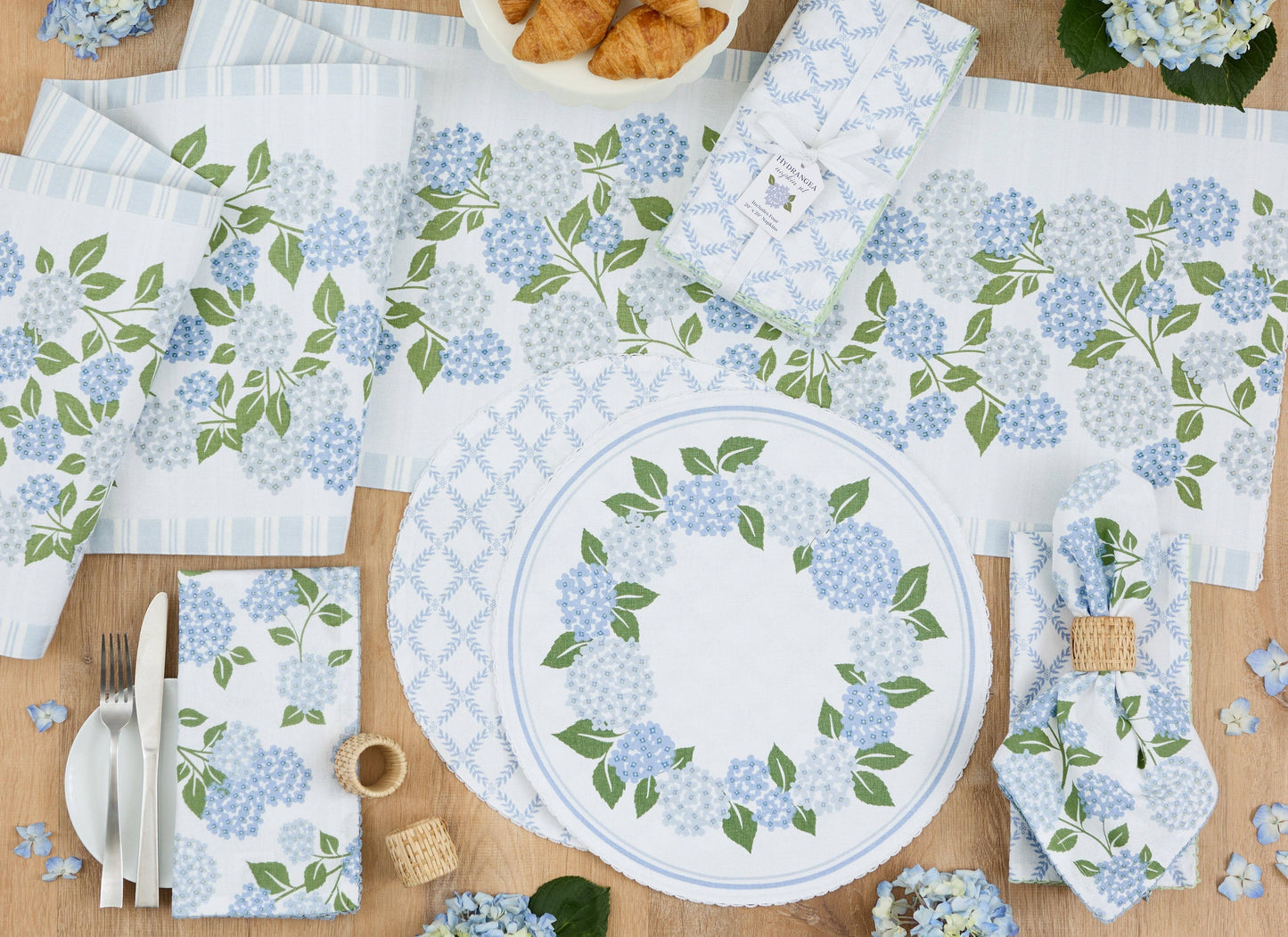 Hydrangea Wreath Printed Placemat