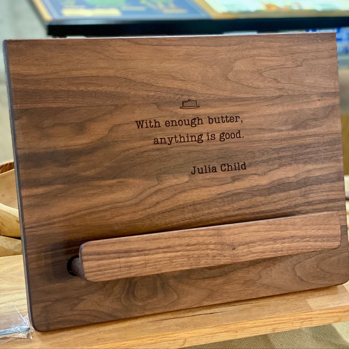 Large Cookbook Holder - Handcrafted Reclaimed Wood Kitchen Stand