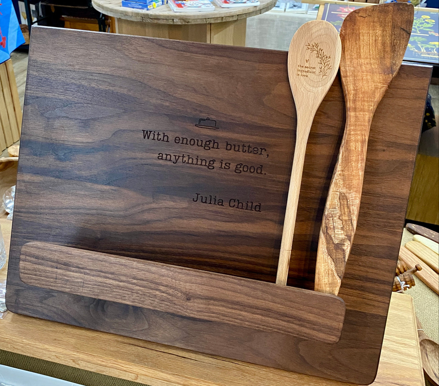 Large Cookbook Holder - Handcrafted Reclaimed Wood Kitchen Stand