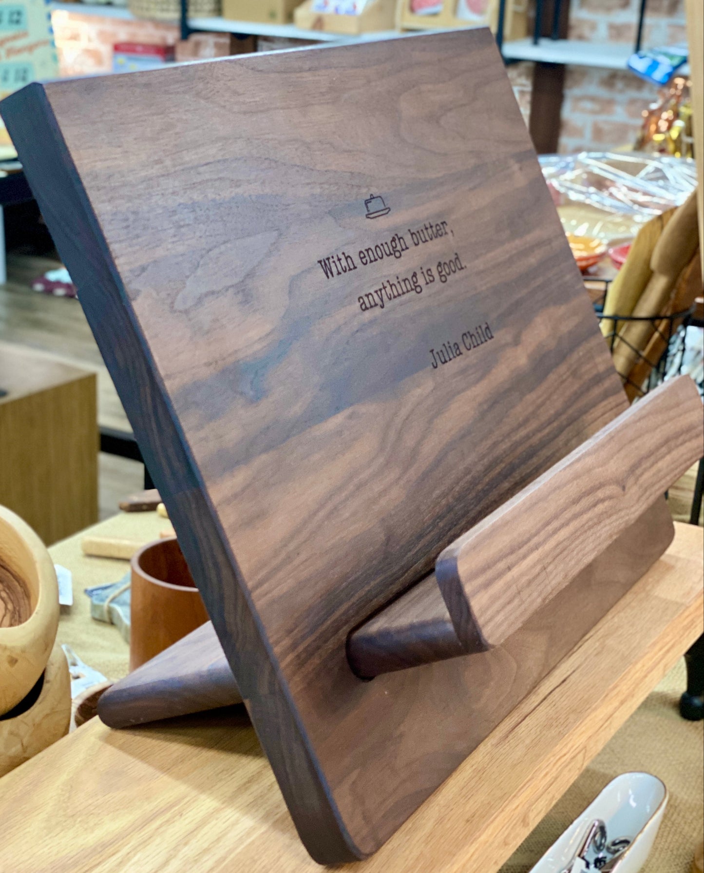 Large Cookbook Holder - Handcrafted Reclaimed Wood Kitchen Stand