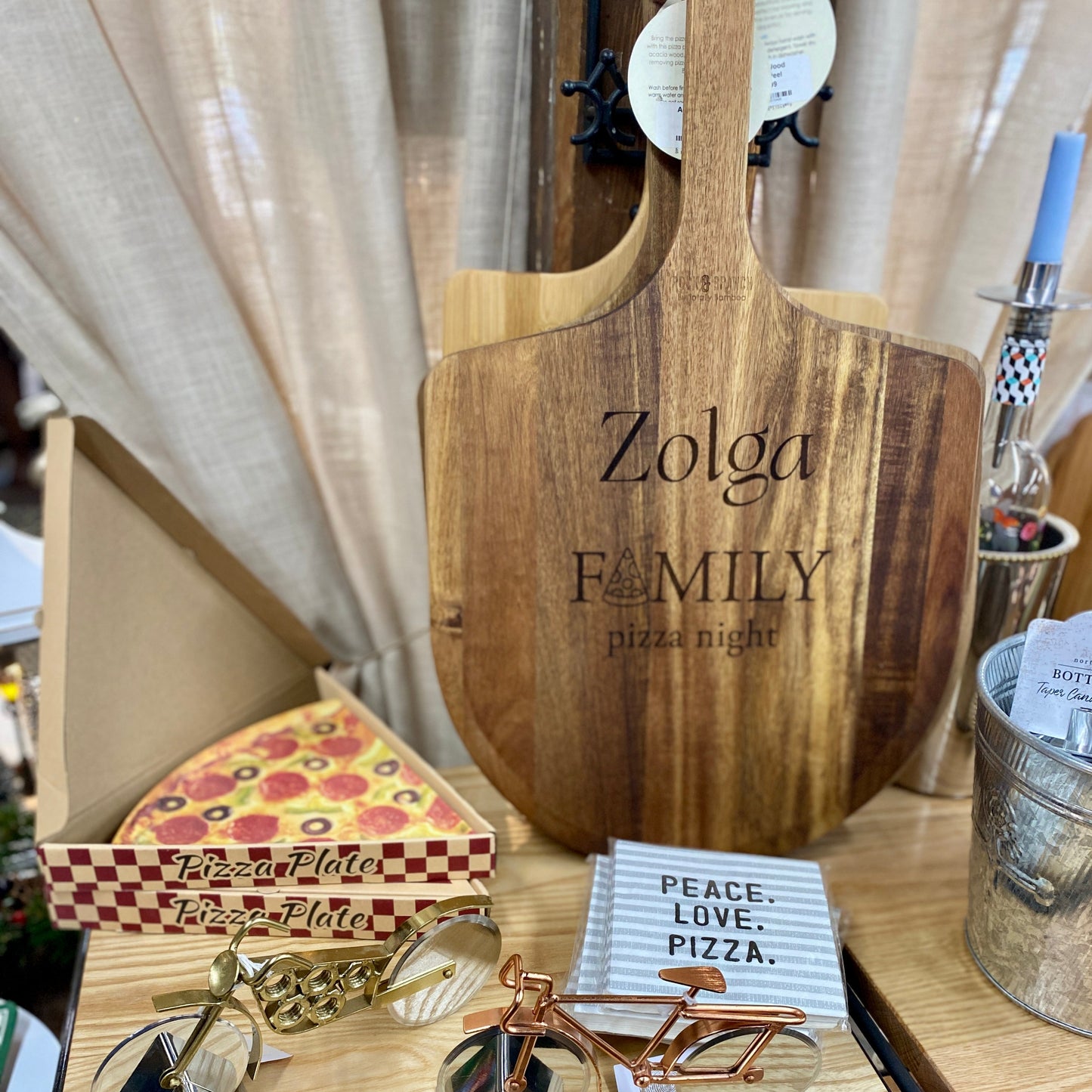 Personalized Pizza Peel - "Family Pizza Night" Custom Engraved Acacia Wood