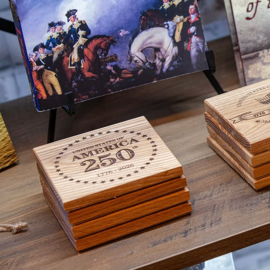America 250 Wood Coaster