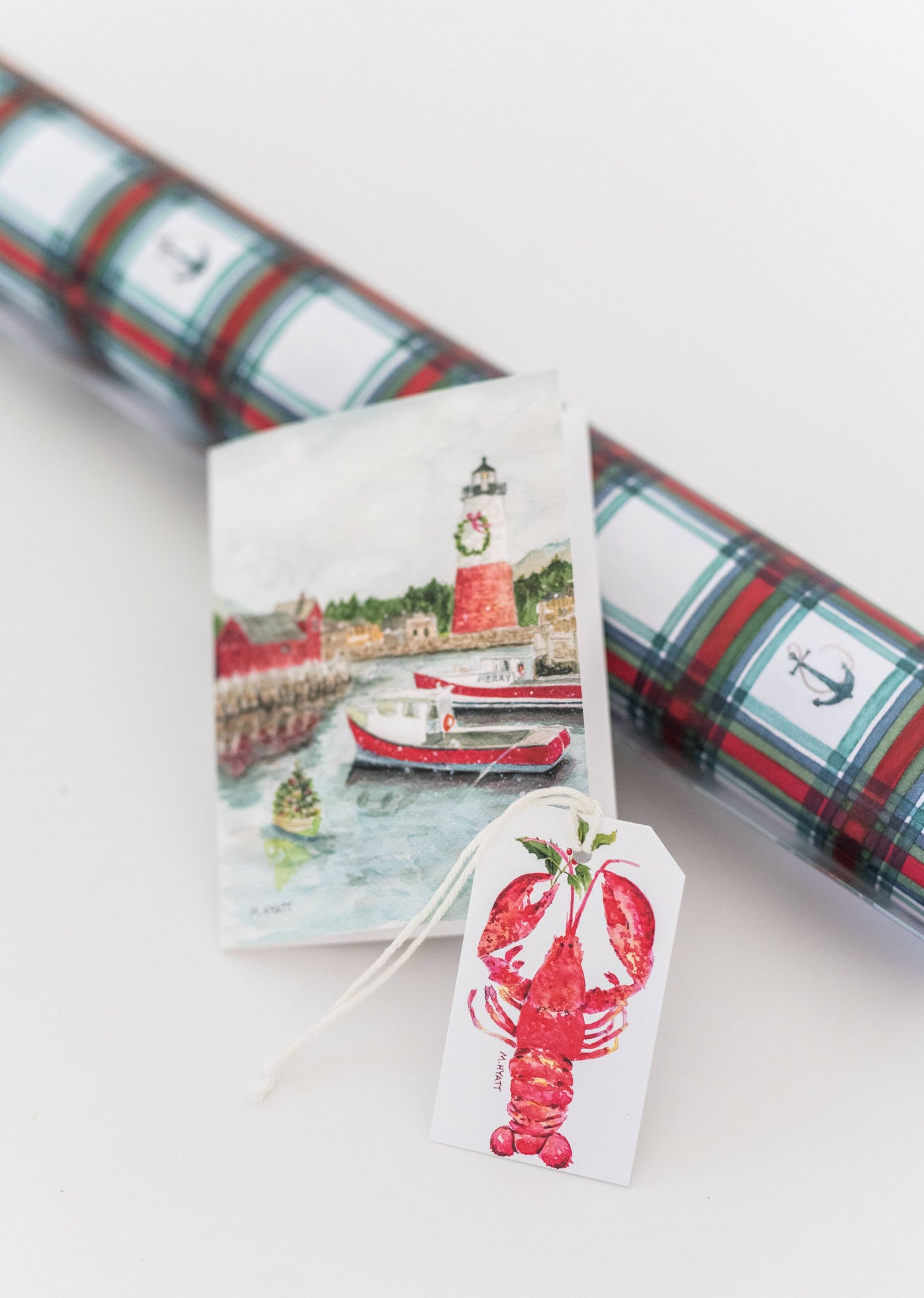 "Coastal Tartan" Holiday wrapping paper roll