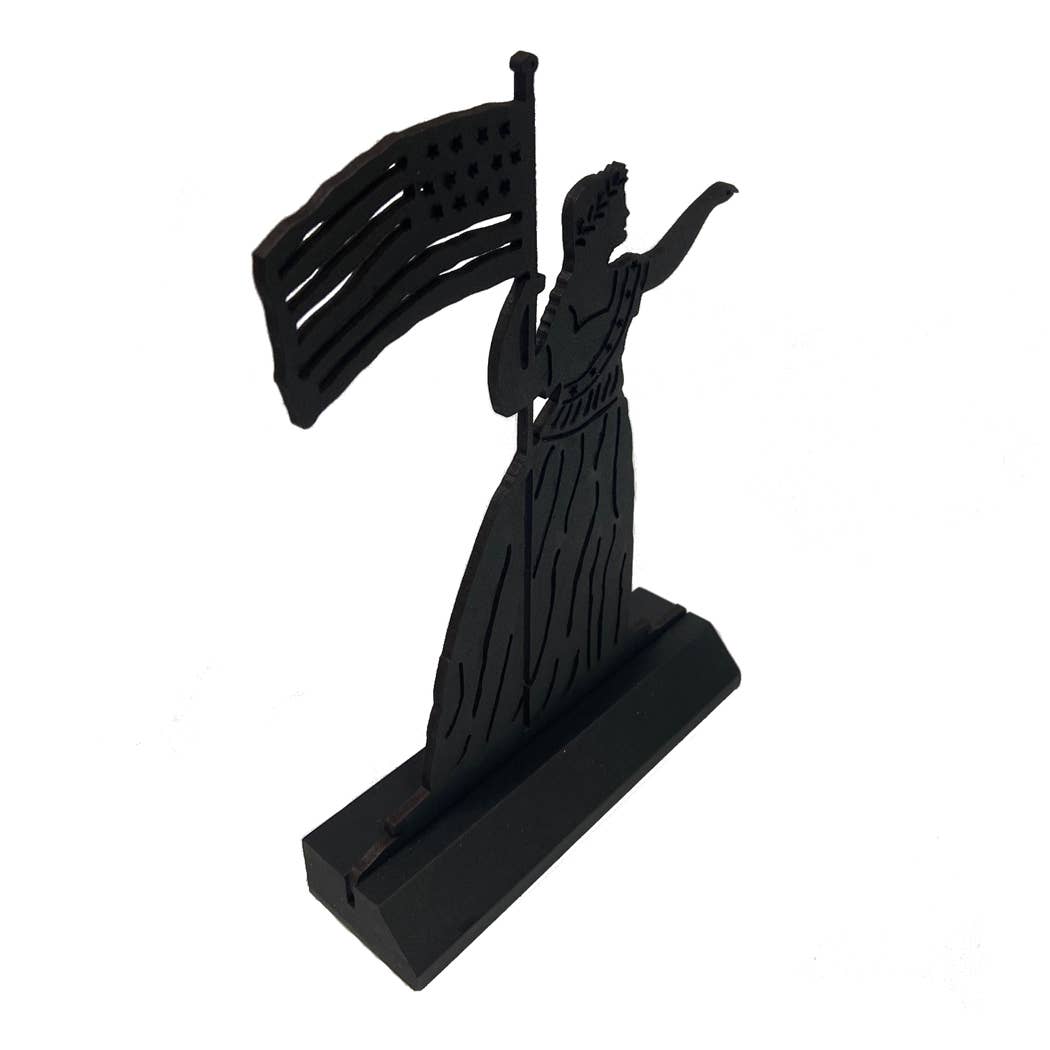 Folk Art Lady Liberty 4th of July Silhouette Decor, 8-3/4”
