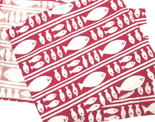 Table Runner 60" Striped Fish Red