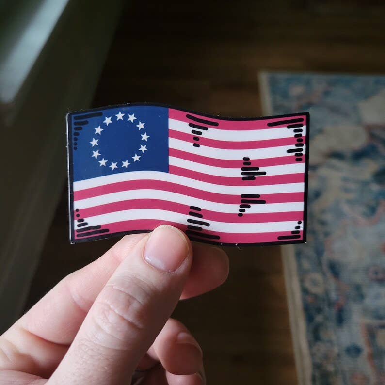 13 Colonies American Flag Sticker