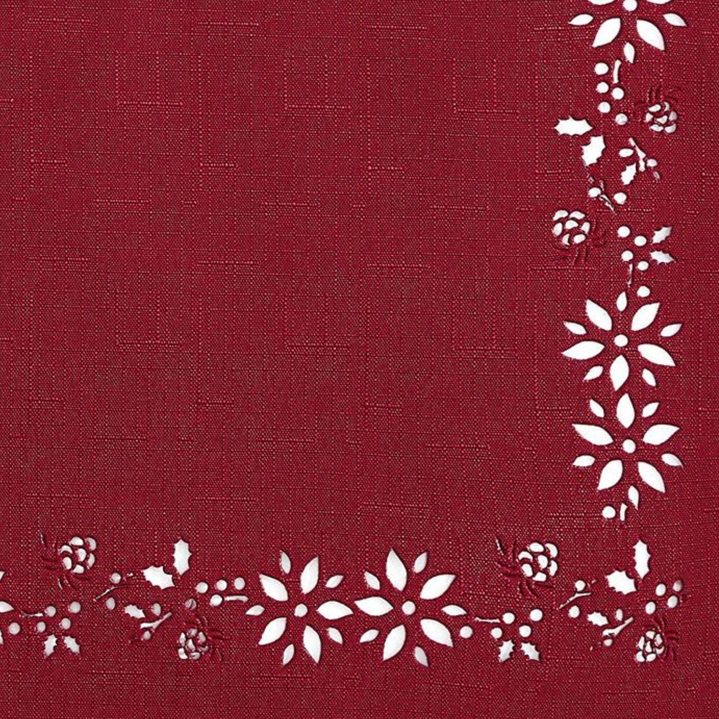 Poinsettia Noel Laser Cut Holiday/Christmas Tablecloth