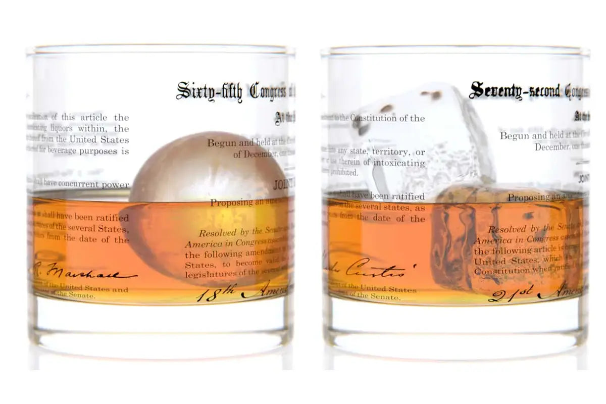18th & 21st Amendment - Historical - Rocks Glasses -Set of 2