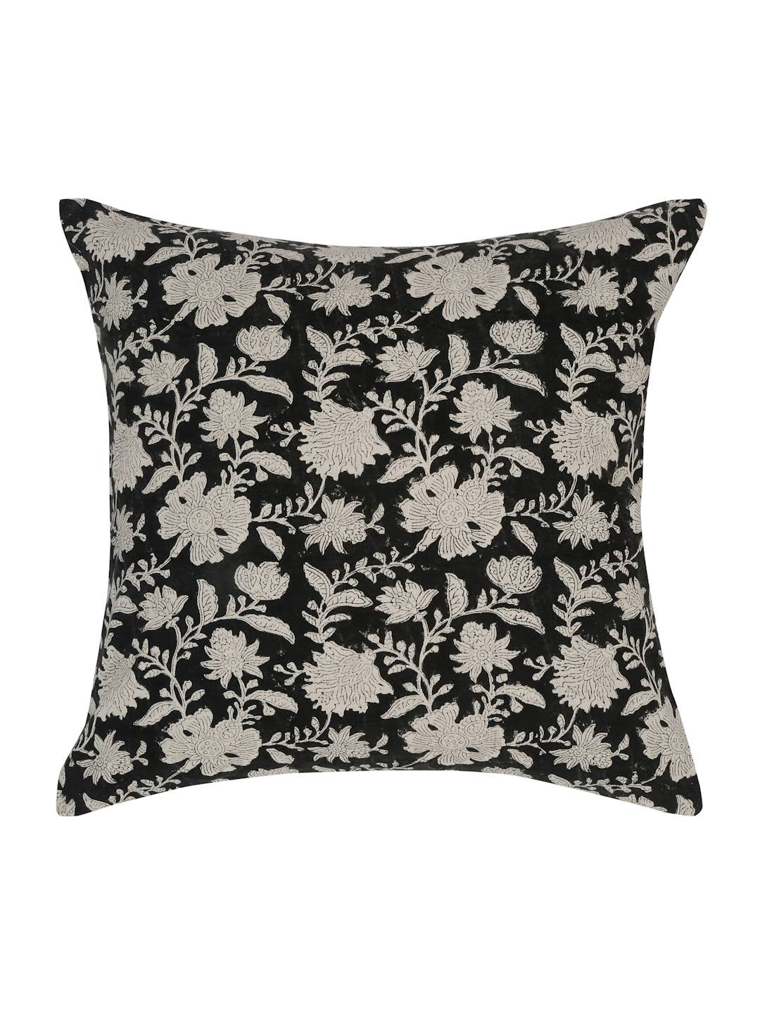 Hand block printed pillow cover with insert