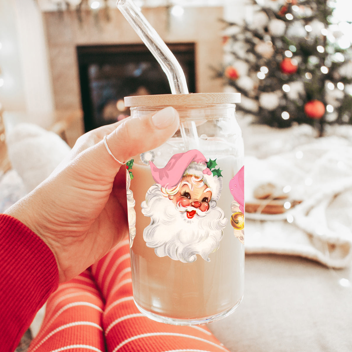 Vintage Pink Santa 17oz