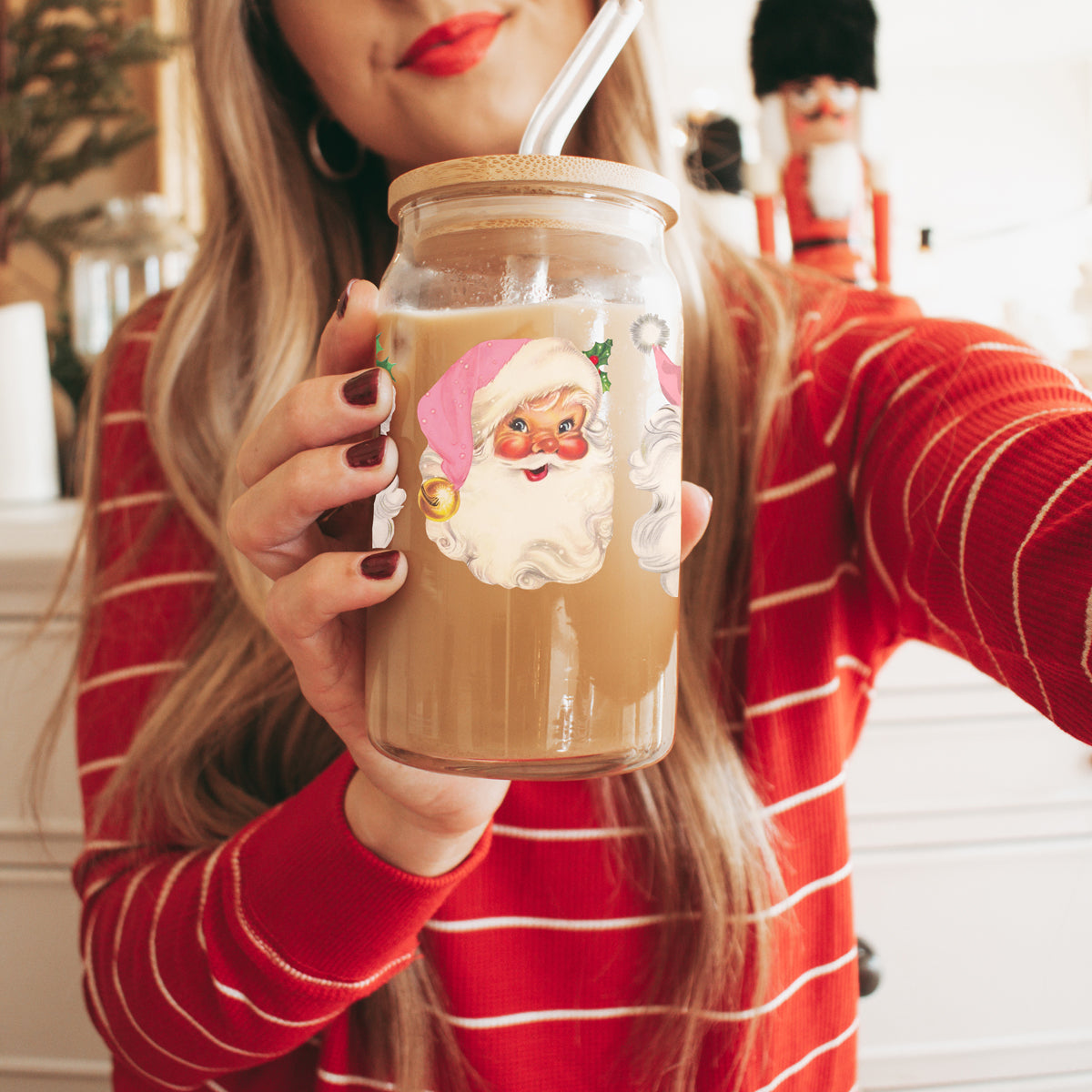 Vintage Pink Santa 17oz