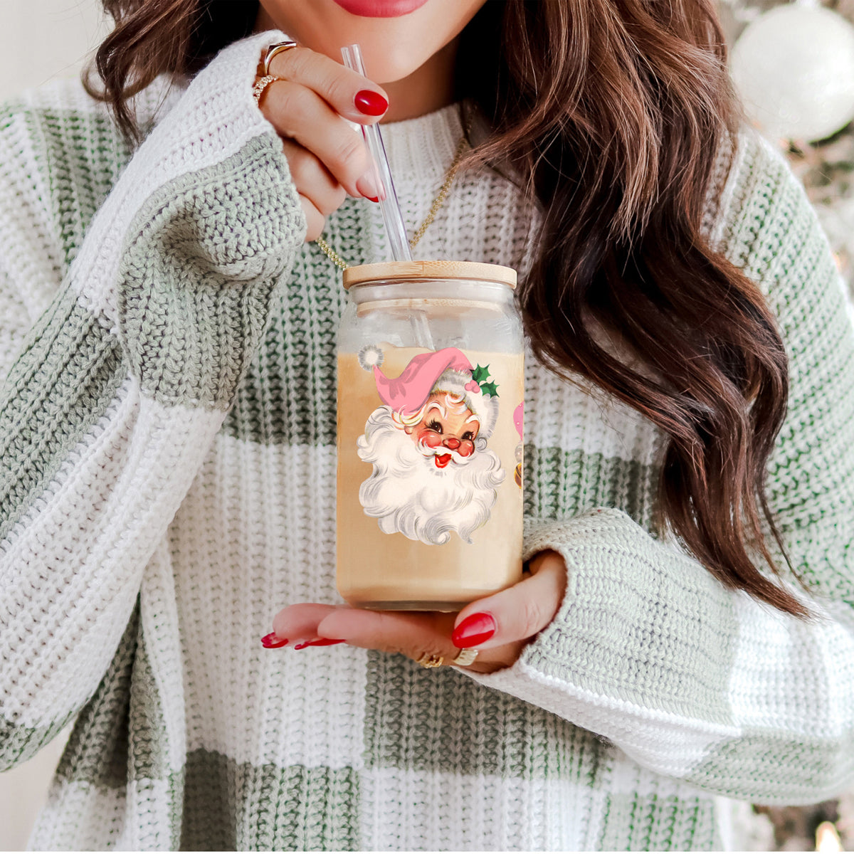 Vintage Pink Santa 17oz