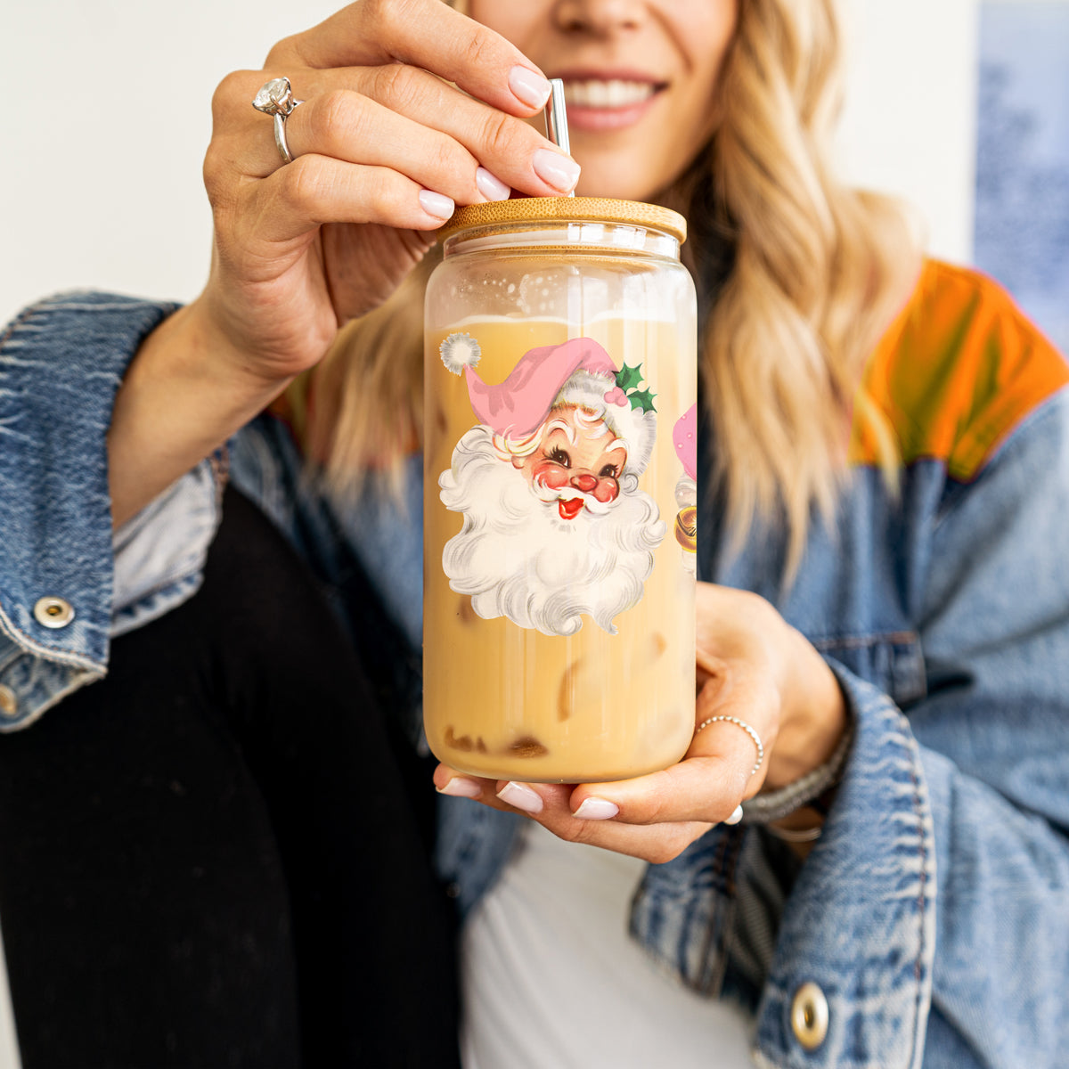 Vintage Pink Santa 17oz