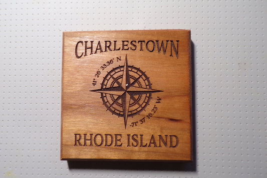 Coaster Charlestown R.I. Compass Rose - Cherry - Fenwick & OliverCoaster Charlestown R.I. Compass Rose - CherryFenwick & OliverFenwick & OliverCOA-CHACR-CH