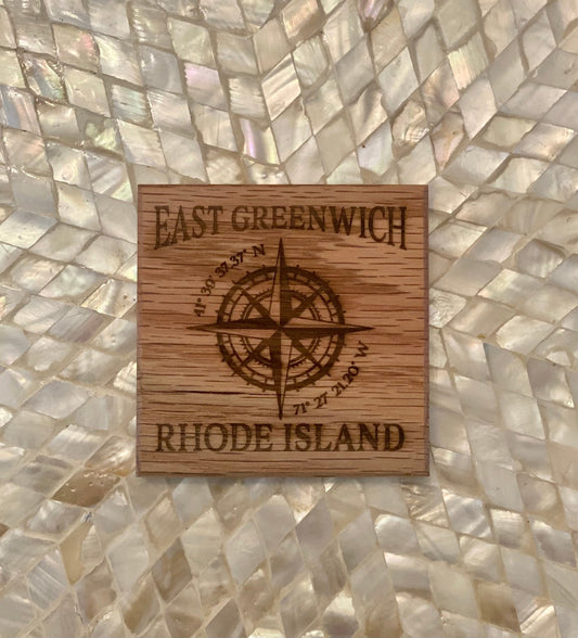 Coaster East Greenwich R.I. Compass Rose - Oak - Fenwick & OliverCoaster East Greenwich R.I. Compass Rose - OakFenwick & OliverFenwick & OliverCOA-EGRCR-OA