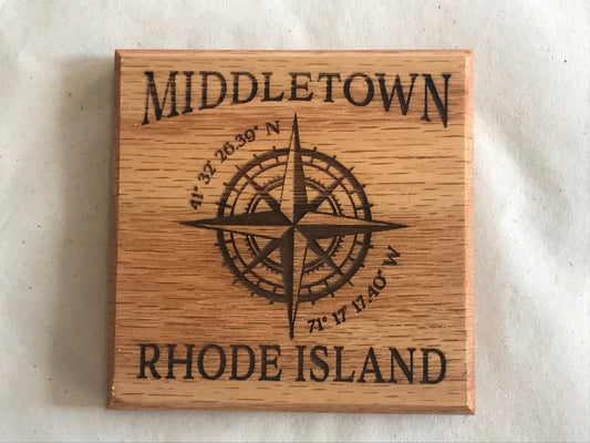 Coaster Middletown R.I. Compass Rose - Ash - Fenwick & OliverCoaster Middletown R.I. Compass Rose - AshFenwick & OliverFenwick & OliverCOA-MIDCR-AS