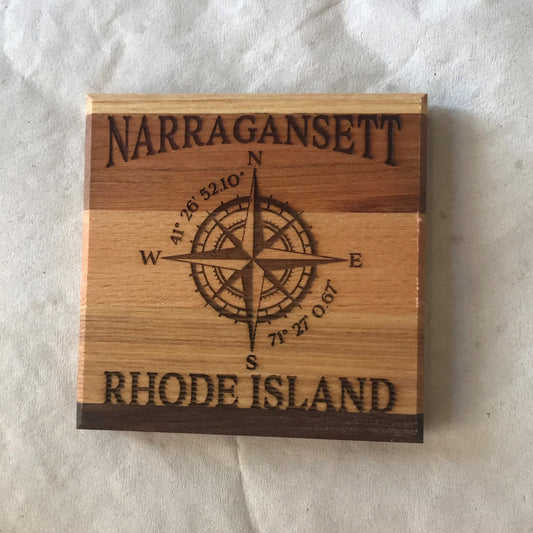 Coaster Narragansett R.I. Compass Rose - Multi-Wood - Fenwick & OliverCoaster Narragansett R.I. Compass Rose - Multi-WoodFenwick & OliverFenwick & OliverCOA-NARCR-MW