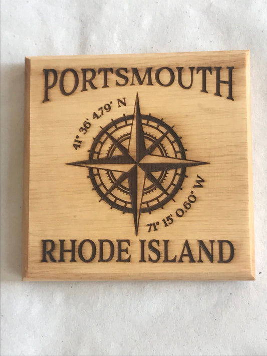 Coaster Portsmouth R.I. Compass Rose - Ash - Fenwick & OliverCoaster Portsmouth R.I. Compass Rose - AshFenwick & OliverFenwick & OliverCOA-PORCR-AS