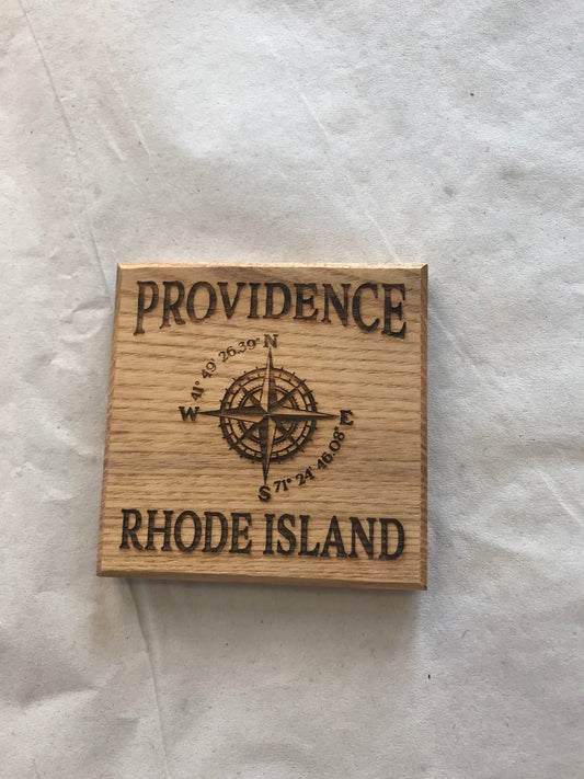 Coaster Providence R.I. Compass Rose - Fenwick & OliverCoaster Providence R.I. Compass RosewoodFenwick & OliverFenwick & OliverCOA-PROCR-OA