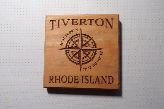 Coaster Tiverton R.I. Compass Rose - Cherry - Fenwick & OliverCoaster Tiverton R.I. Compass Rose - CherryFenwick & OliverFenwick & OliverCOA-TIVCR-CH