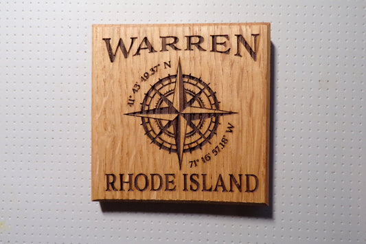 Coaster Warren R.I. Compass Rose Oak - Fenwick & OliverCoaster Warren R.I. Compass Rose OakFenwick & OliverFenwick & OliverCOA-WARCR-OA