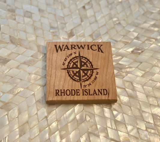 Coaster Warwick R.I. Compass Rose - Cherry - Fenwick & OliverCoaster Warwick R.I. Compass Rose - CherryFenwick & OliverFenwick & OliverCOA-WAWCR-CH