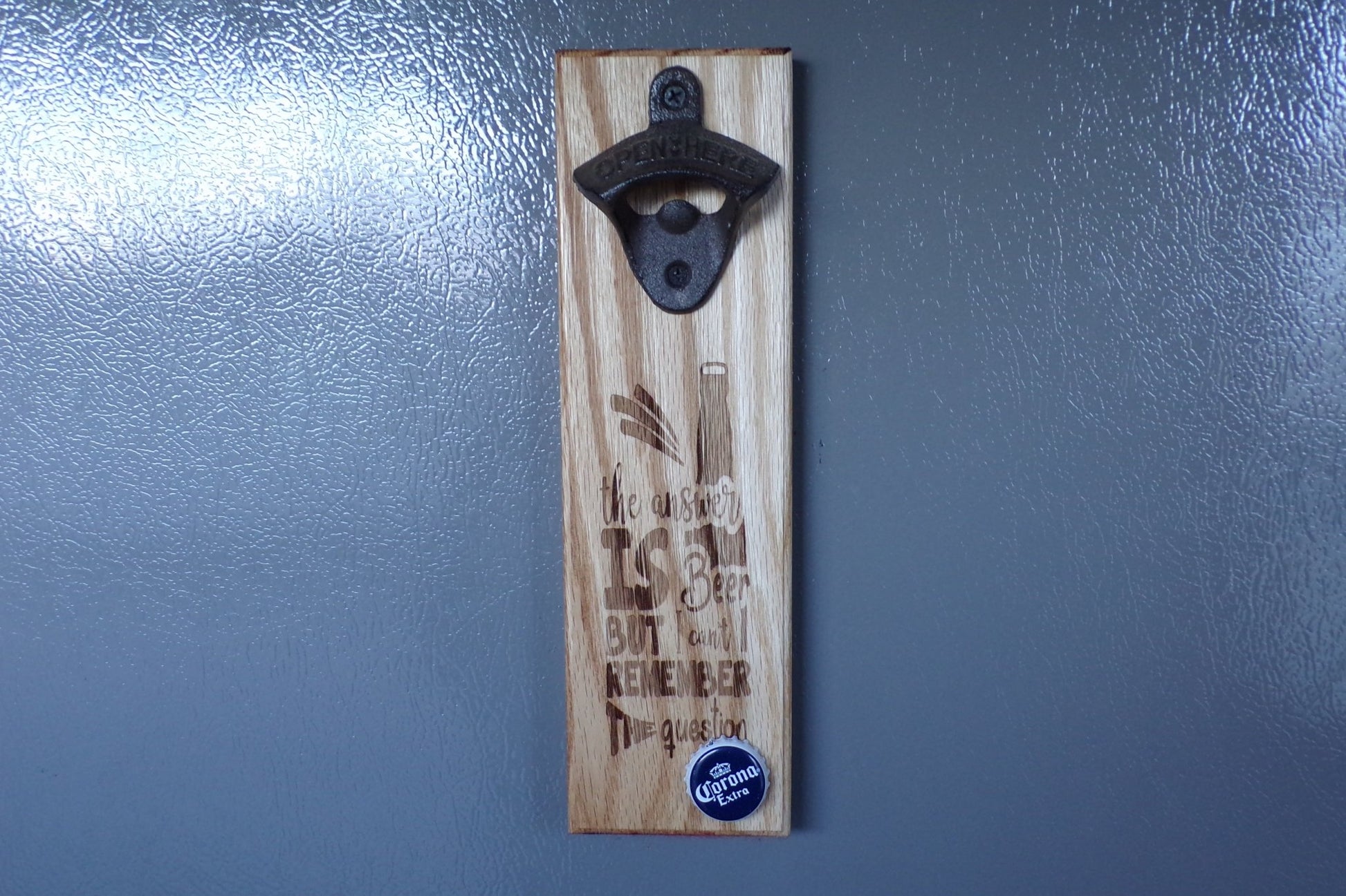 Magnetic Mount Bottle Opener - Answer is Beer - Ash - Fenwick & OliverMagnetic Mount Bottle Opener - Answer is Beer - AshFenwick & OliverFenwick & OliverMMB-ANSWER-AS